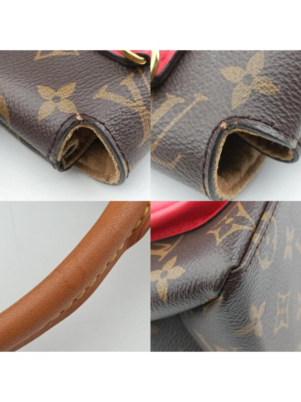 Louis Vuitton Marignan Monogram Brown Coquelicot Canvas Calfskin Shoulder Bag - Picture 16 of 16